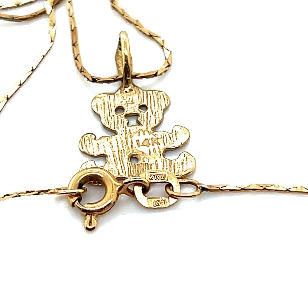 14K Gold Bear Necklace - Picture 3 of 5